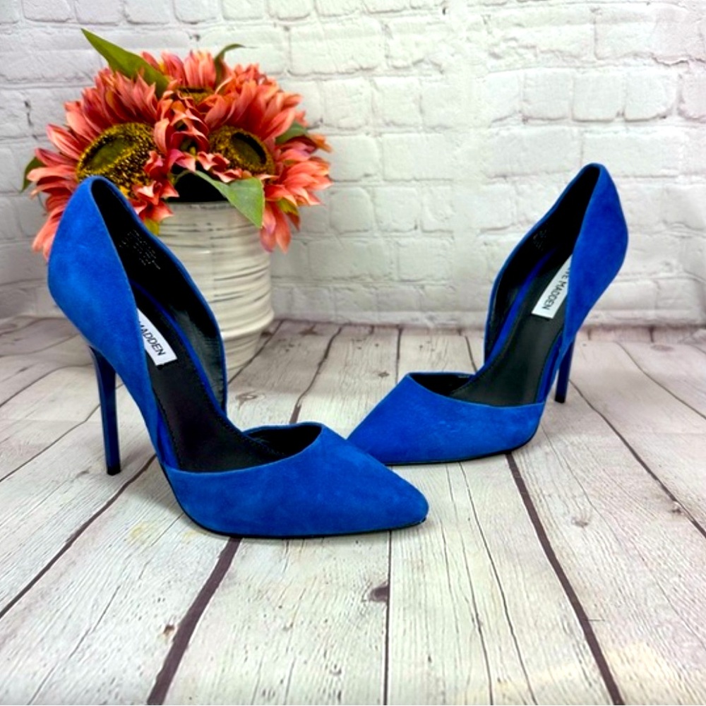Steve Madden blue suede leather pump high heels sz 9